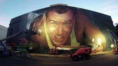 Timelapse Video | Bruce Willis Die Hard Mural